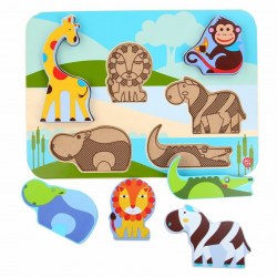 Lucy And Leo 9-LL224 Puzzle din lemn Animale Safari, 7 piese