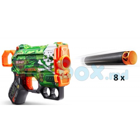 X-shot 660129 Blaster Skins Menace Gun с 8 патронами (в ассортименте)