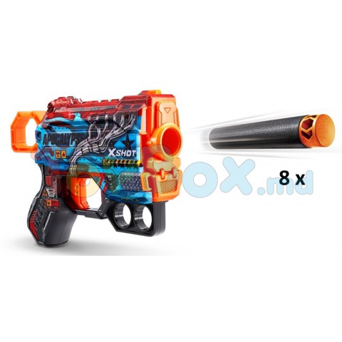 X-shot 660129 Blaster Skins Menace Gun с 8 патронами (в ассортименте)