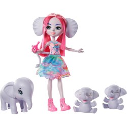 Mattel Enchantimals GTM30 Esmeralda Elefant și familia ei