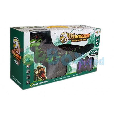 Leantoys 7230 Jucarie Dinozaur cu telecomanda RC negru-verde