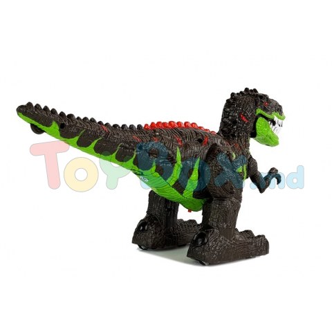 Leantoys 7230 Jucarie Dinozaur cu telecomanda RC negru-verde