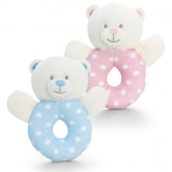 Keel Toys SN0769 Мягкая игрушка Медвежонок-погремушка Baby Bear Ring Rattle, 12cм
