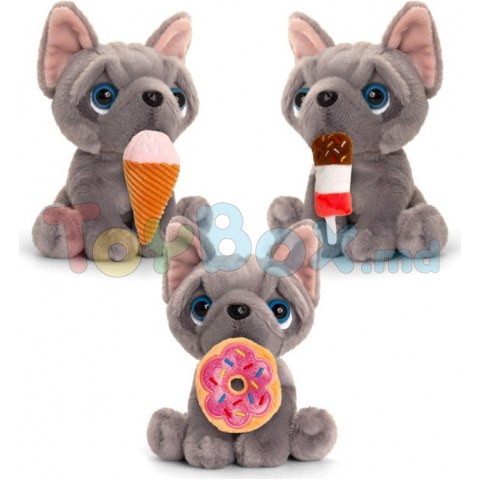 Keel Toys SD6173 Jucarie de plus Frenchie to Go Buldog francez, 20 cm (in asortiment)