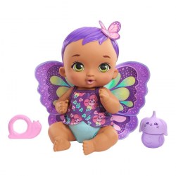 Mattel My Garden Baby GYP11 Пупс Фиолетовые крылышки с бутылочкой