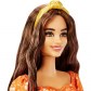 Barbie HBV16 Кукла Модница в оранжевом цветочном платье