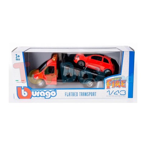 Bburago 18-31402 Set De Joaca Trucker cu Modelul Fiat