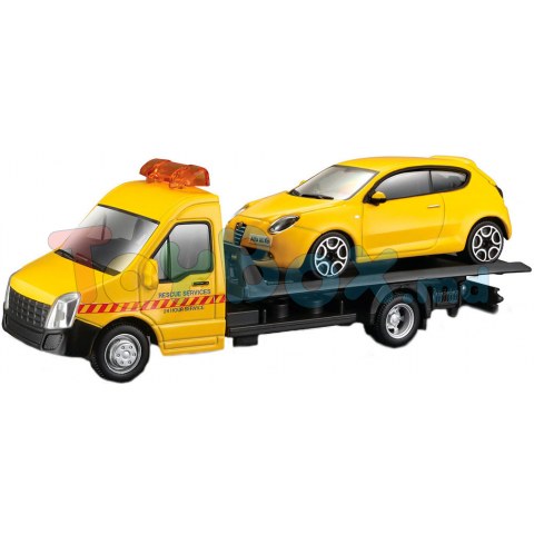 Bburago 18-31406 Игровой набор Автоперевозчик с Alfa Romeo Mito