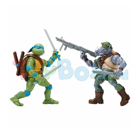 TMNT 81276 Набор фигурок черепахи-ниндзя Леонардо против рокстеди, 15 см, с суставами