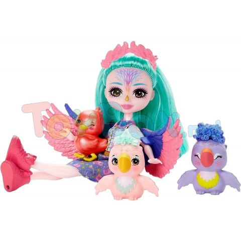 Enchantimals HKN15 Set Papusa Papagalul Finch Si Familia