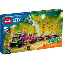 Lego City 60357 Constructor Camion de cascadorie și provocarea cercurilor de foc