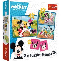 Trefl 93344 Puzzle 2in1 Memos Meet The Disney Characters