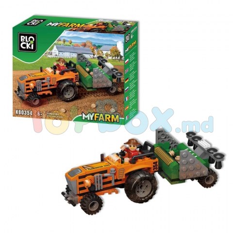 Blocki Myfarm KB0354 Set de constructie Tractor cu semanatoare