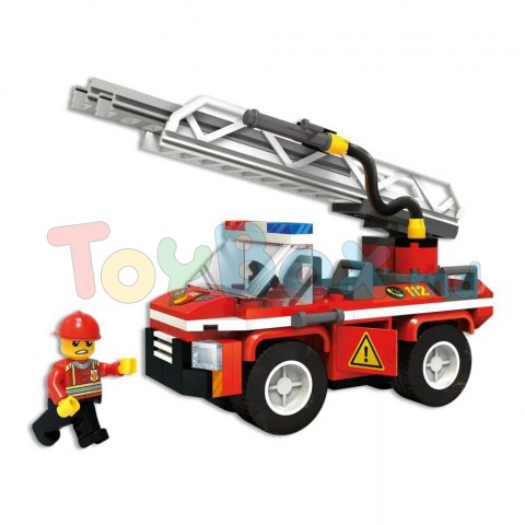 Blocki Myfirebrigade KB0818 Set de constructie Camion de Pompieri cu scara