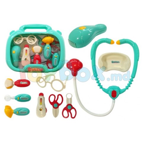 Leantoys 4292 Set de joaca Medic in valiza Turquoise Suitcase Little doctor