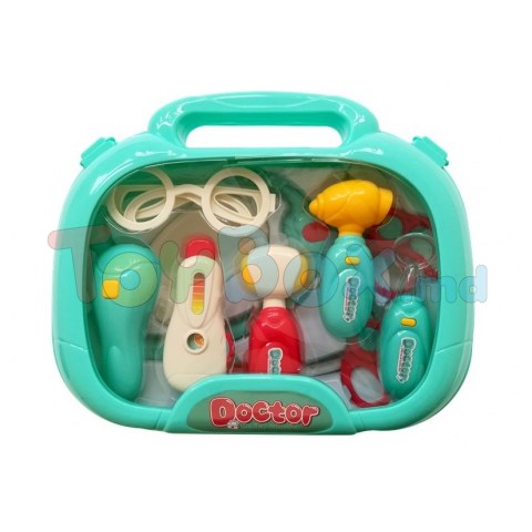 Leantoys 4292 Set de joaca Medic in valiza Turquoise Suitcase Little doctor