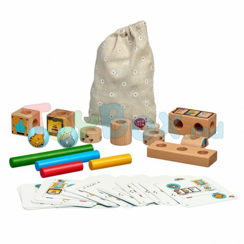 Lucy And Leo 9-LL217 Joc-puzzle din lemn Pisicile Jucause cu sabloane