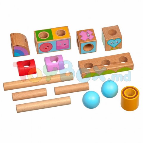 Lucy And Leo 9-LL218 Joc-puzzle din lemn cu sabloane Emotii