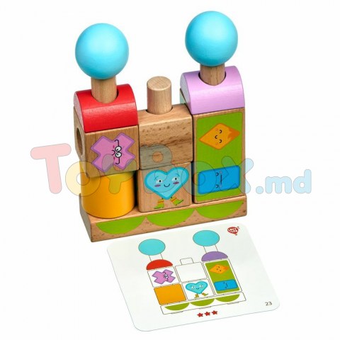 Lucy And Leo 9-LL218 Joc-puzzle din lemn cu sabloane Emotii