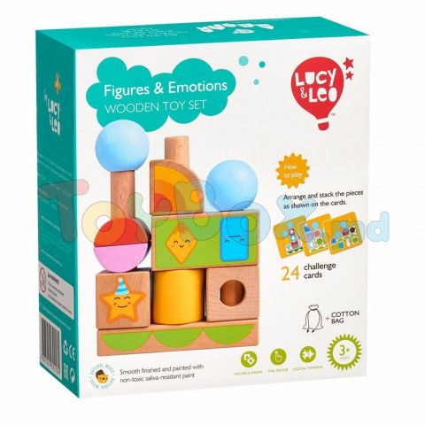 Lucy And Leo 9-LL218 Joc-puzzle din lemn cu sabloane Emotii