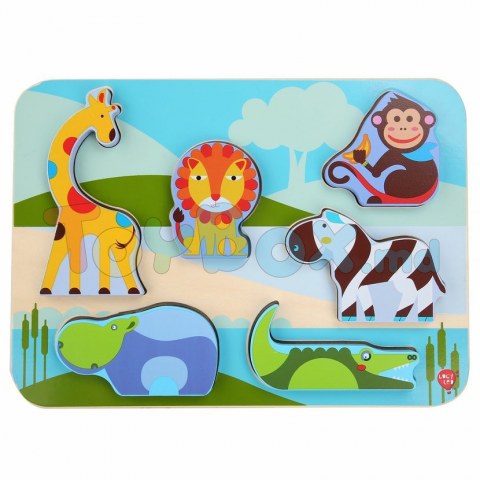 Lucy And Leo 9-LL224 Puzzle din lemn Animale Safari, 7 piese