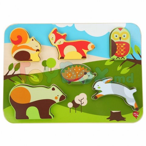 Lucy And Leo 9-LL225 Puzzle din lemn Animale din padure, 7 piese