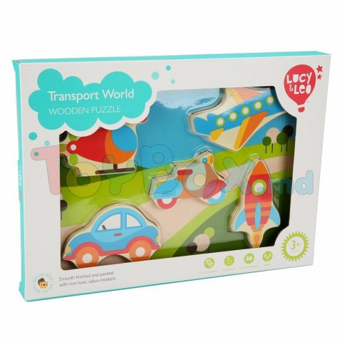 Lucy And Leo 9-LL229 Puzzle din lemn Vehicule, 6 piese