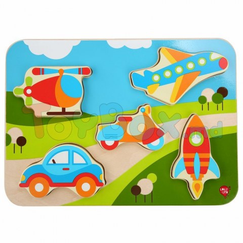 Lucy And Leo 9-LL229 Puzzle din lemn Vehicule, 6 piese