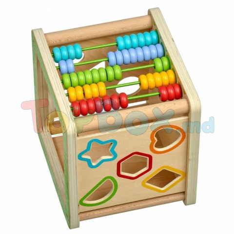 Lucy And Leo 9-LL248 Деревянный обучающий кубик 5 в 1 с часами