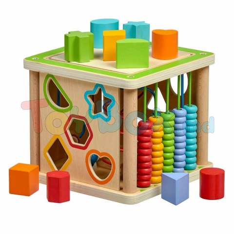 Lucy And Leo 9-LL248 Деревянный обучающий кубик 5 в 1 с часами