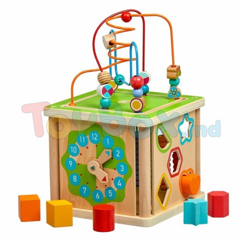 Lucy And Leo 9-LL248 Деревянный обучающий кубик 5 в 1 с часами