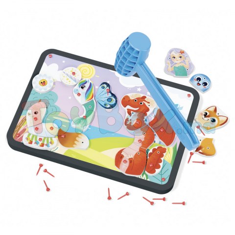 Quercetti 2860 Креативная игра с молотком и гвоздями Tap Tap Animals