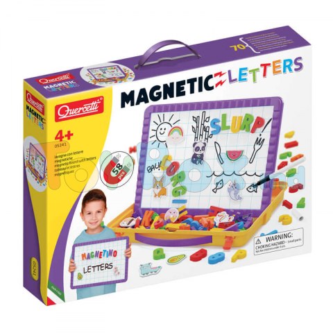Quercetti 5241 Tabla magnetica cu litere si marker Magnetino 58 el.