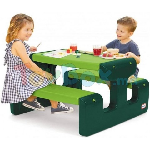 Little Tikes 174131E3 Masa de picnic pentru copii Large Go Green