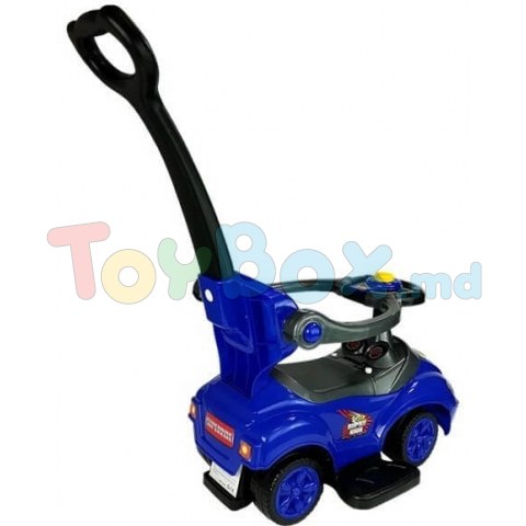 Leantoys 4996 Tolocar cu maner 3 in 1 albastru