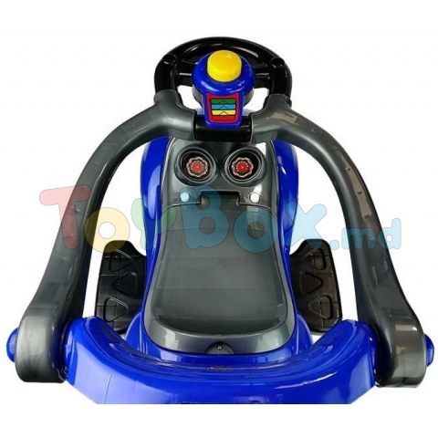Leantoys 4996 Tolocar cu maner 3 in 1 albastru