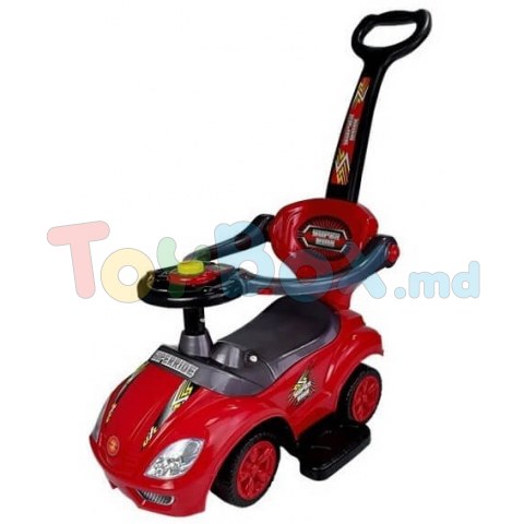 Leantoys 4998 Tolocar cu maner 3 in 1 rosu