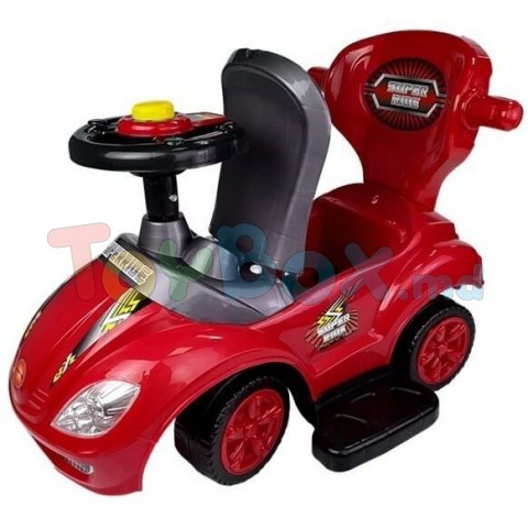 Leantoys 4998 Tolocar cu maner 3 in 1 rosu