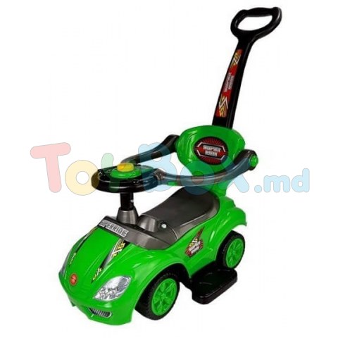 Leantoys 6624 Толокар с ручкой 3 в 1 зелёный