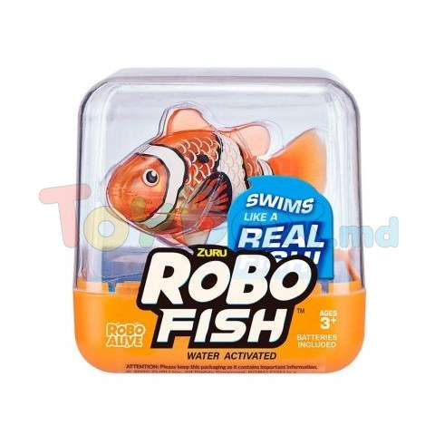 Robo Alive 7125sq1-4 Jucarie peste Inotator-Interactiv Robofish Oranj