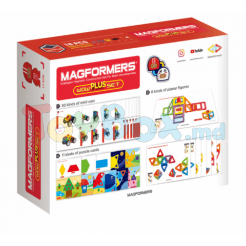 Magformers 707020 Магнитный конструктор Wow Plus, 18 эл