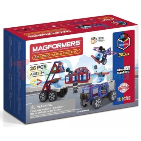Magformers 717001 Магнитный конструктор Amazing Police Rescue Set, 26 эл