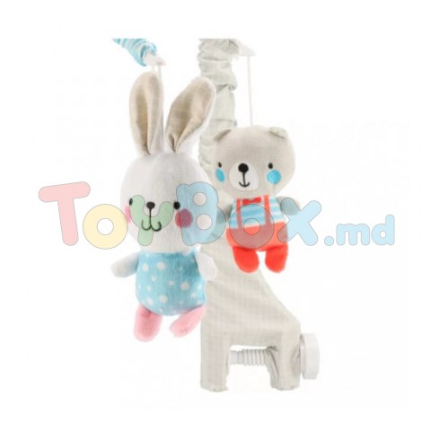 Baby Mix M/00/521MCE-LI183 Carousel de pluș Ursi și iepuri