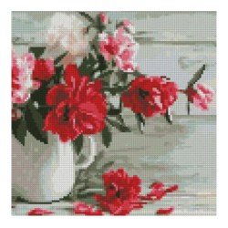Strateg CA-0043 Mozaic cu diamante Bujori roșii, 30x30 cm