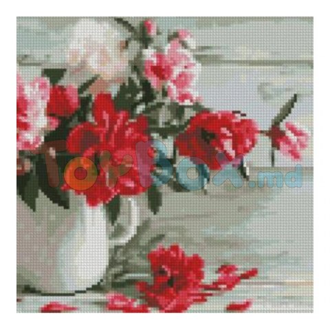 Strateg CA-0043 Mozaic cu diamante Bujori roșii, 30x30 cm
