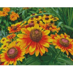 Strateg FA40049 Mozaic cu diamante Flori galbene, 40x50 cm