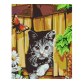 Strateg SS-6451 Pictura pe numere Motan si fluture, 30x40 cm