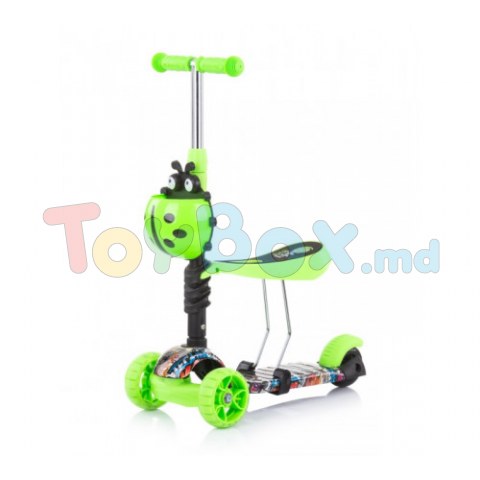 Chipolino DSKIEH022GG Самокат с ручкой Kiddy Evo зелёный/граффити