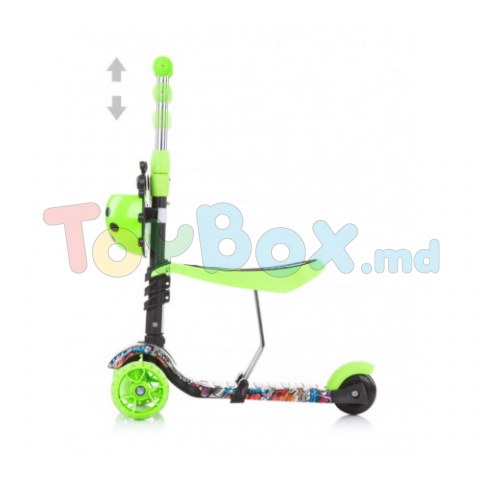 Chipolino DSKIEH022GG Самокат с ручкой Kiddy Evo зелёный/граффити