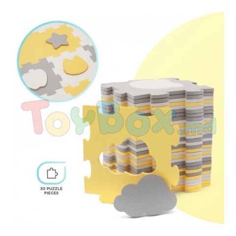 KinderKraft KPLUSH00YEL0000 Covoraș-puzzle Luno Sharpes, Yellow